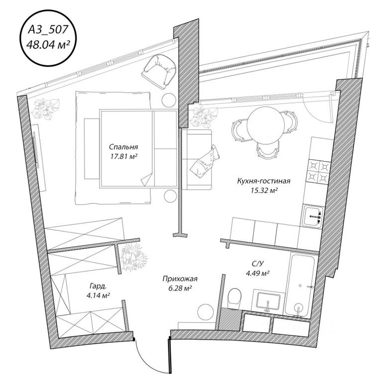 1-BD Apartment Sale, 48 sq. m. at Klubny dom Rublevo, 5th Myakininskaya Street, 20, Moscow, Russia #1