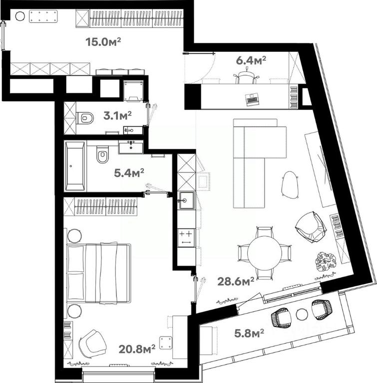1-BD Apartment Sale, 87.2平方米 at River House (River Khaus), Sovetskaya ulitsa, 60, Schyolkovo, Moscow Region, Russia #1 1-BD Apartment Sale, 87.2平方米 at River House (River Khaus), Sovetskaya ulitsa, 60, Schyolkovo, Moscow Region, Russia #1