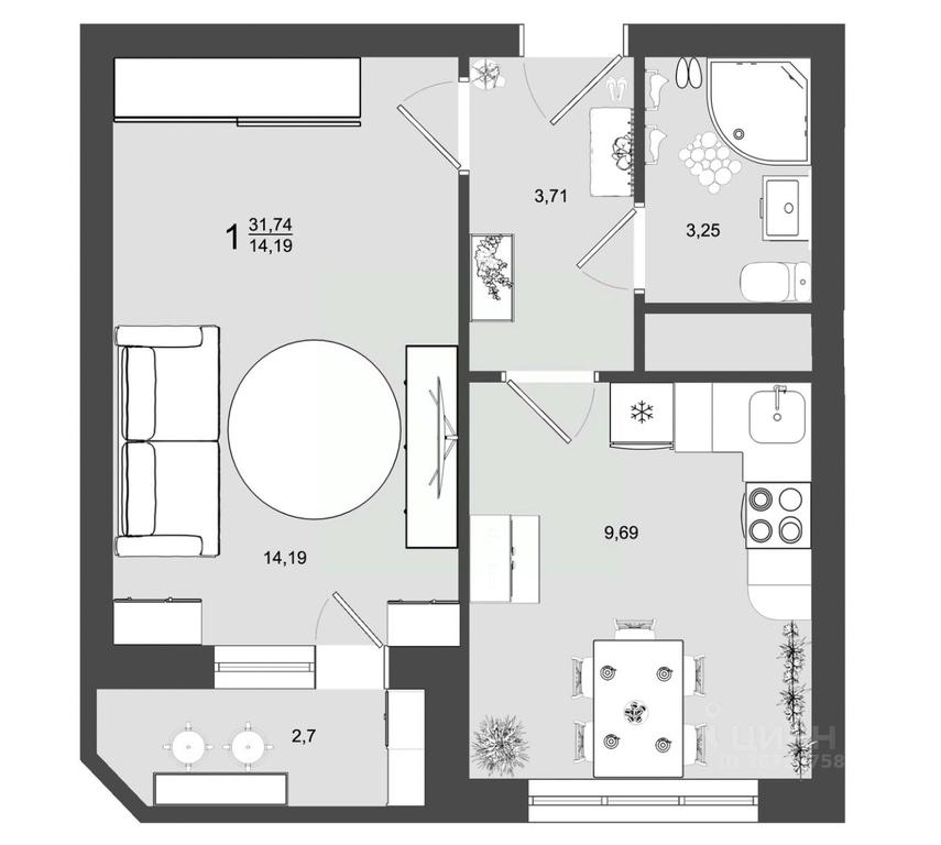 Apartment Sale, 31.74 sq. m. at Maydanovo Park, Klin, Moscow Region, Russia #1 Apartment Sale, 31.74 sq. m. at Maydanovo Park, Klin, Moscow Region, Russia #1