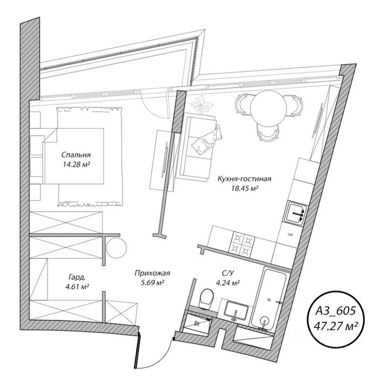 1-BD Apartment Sale, 47.3 sq. m. at Klubny dom Rublevo, 5th Myakininskaya Street, 20, Moscow, Russia #1 1-BD Apartment Sale, 47.3 sq. m. at Klubny dom Rublevo, 5th Myakininskaya Street, 20, Moscow, Russia #1