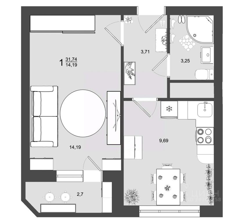 Apartment Sale, 31.74 sq. m. at Maydanovo Park, Klin, Moscow Region, Russia #1 Apartment Sale, 31.74 sq. m. at Maydanovo Park, Klin, Moscow Region, Russia #1