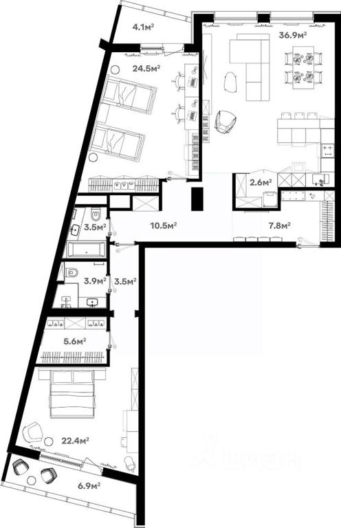 2-BD Apartment Sale, 131.6 sq. m. at River House (River Khaus), Sovetskaya ulitsa, 60, Schyolkovo, Moscow Region, Russia #1