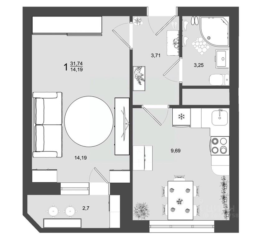 Apartment Sale, 31.74平方米 at Maydanovo Park, Klin, Moscow Region, Russia #1 Apartment Sale, 31.74平方米 at Maydanovo Park, Klin, Moscow Region, Russia #1