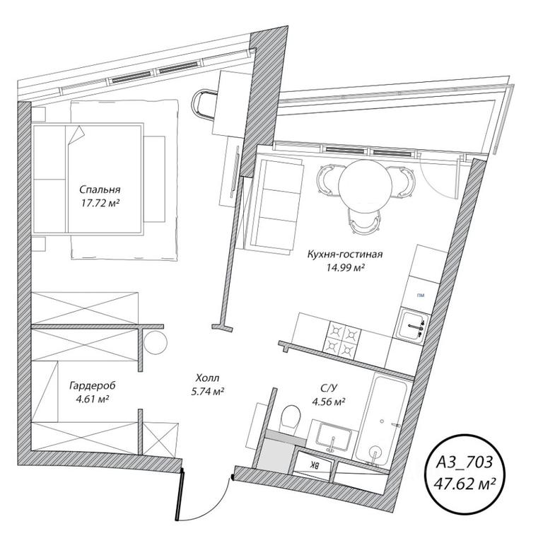 1-BD Apartment Sale, 47.6平方米 at Klubny dom Rublevo, 5th Myakininskaya Street, 20, Moscow, Russia #1 1-BD Apartment Sale, 47.6平方米 at Klubny dom Rublevo, 5th Myakininskaya Street, 20, Moscow, Russia #1