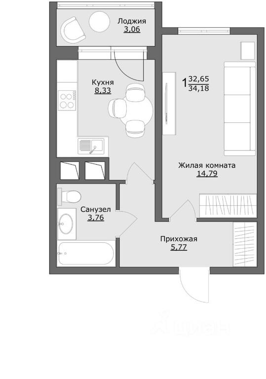 Apartment Sale, 35.6 sq. m. at Klever, Gorzhovitskaya ulitsa, Khotkovo, Sergiyevo-Posadskiy Urban District, Moscow Region, Russia #1 Apartment Sale, 35.6 sq. m. at Klever, Gorzhovitskaya ulitsa, Khotkovo, Sergiyevo-Posadskiy Urban District, Moscow Region, Russia #1
