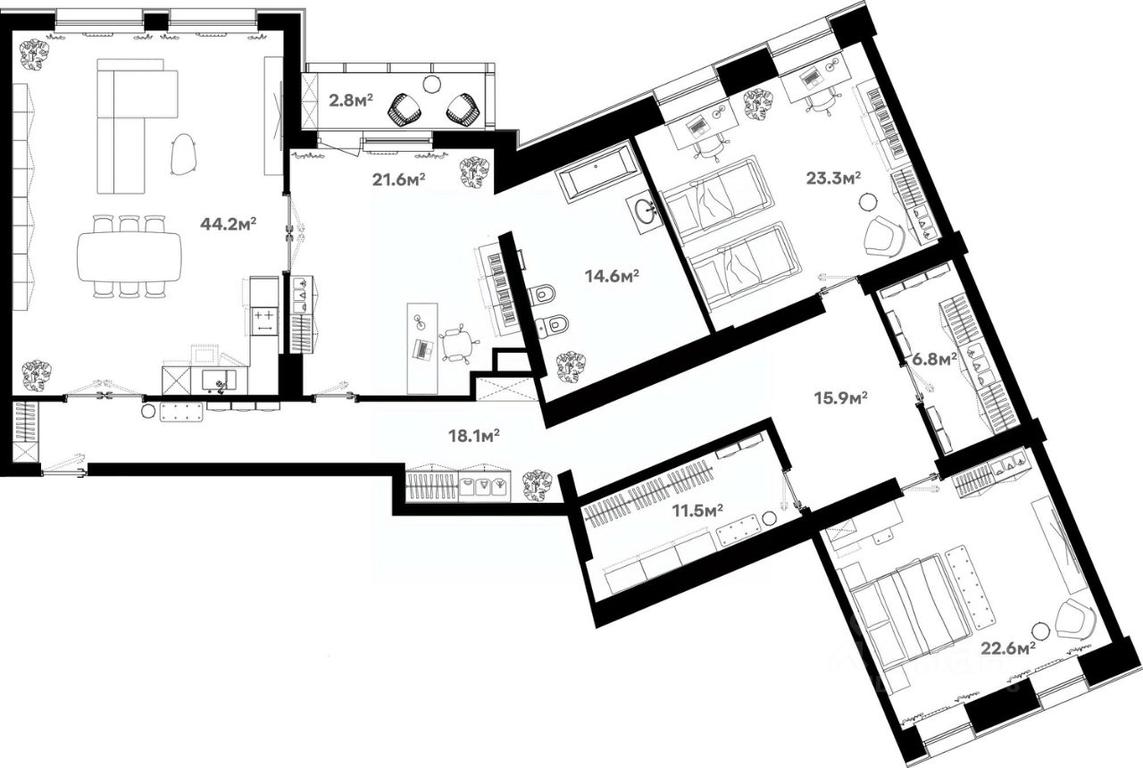 3-BD Apartment Sale, 181.4平方米 at River House (River Khaus), Sovetskaya ulitsa, 60, Schyolkovo, Moscow Region, Russia #1 3-BD Apartment Sale, 181.4平方米 at River House (River Khaus), Sovetskaya ulitsa, 60, Schyolkovo, Moscow Region, Russia #1