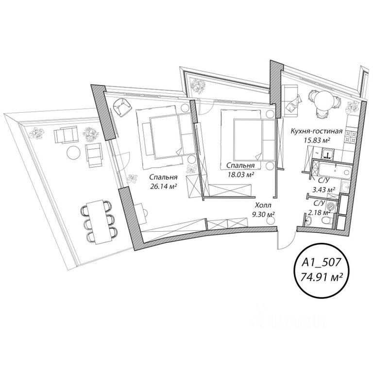 2-BD Apartment Sale, 74.9平方米 at Klubny dom Rublevo, 5th Myakininskaya Street, 20, Moscow, Russia #1 2-BD Apartment Sale, 74.9平方米 at Klubny dom Rublevo, 5th Myakininskaya Street, 20, Moscow, Russia #1