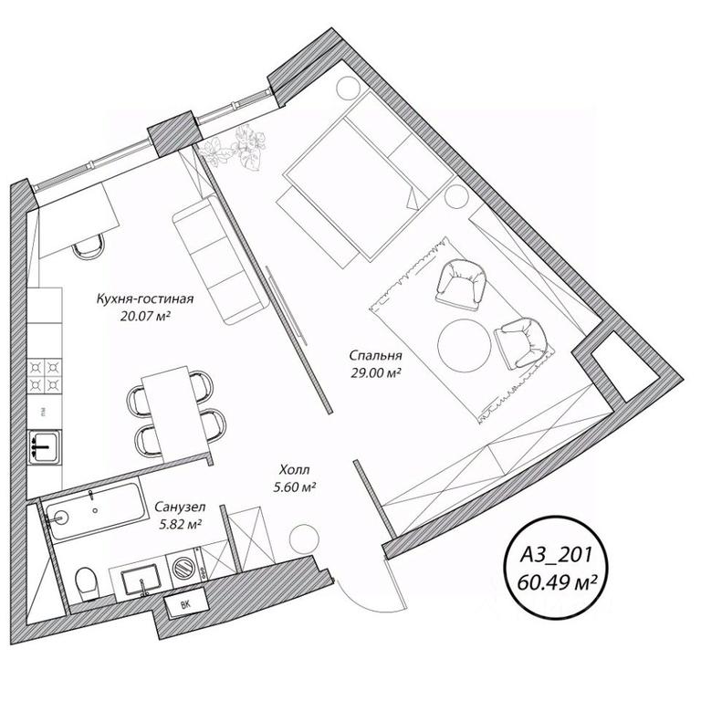 1-BD Apartment Sale, 60.5 sq. m. at Klubny dom Rublevo, 5th Myakininskaya Street, 20, Moscow, Russia #1 1-BD Apartment Sale, 60.5 sq. m. at Klubny dom Rublevo, 5th Myakininskaya Street, 20, Moscow, Russia #1