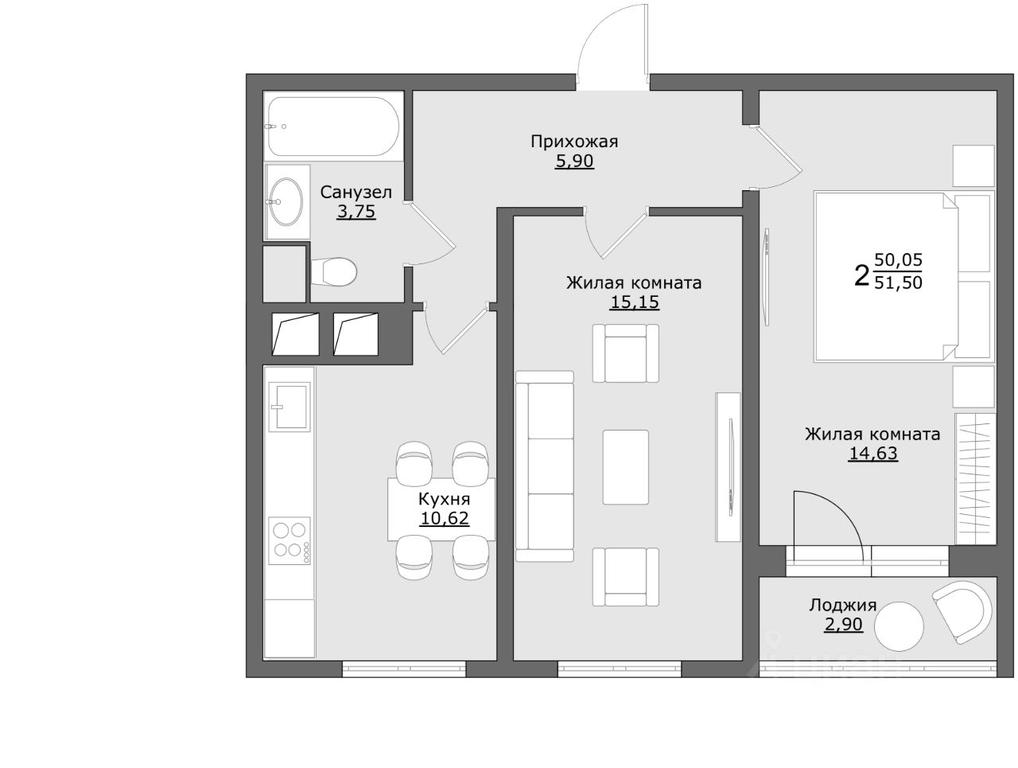 1-BD Apartment Sale, 51.5平方米 at Klever, Gorzhovitskaya ulitsa, Khotkovo, Sergiyevo-Posadskiy Urban District, Moscow Region, Russia #1 1-BD Apartment Sale, 51.5平方米 at Klever, Gorzhovitskaya ulitsa, Khotkovo, Sergiyevo-Posadskiy Urban District, Moscow Region, Russia #1