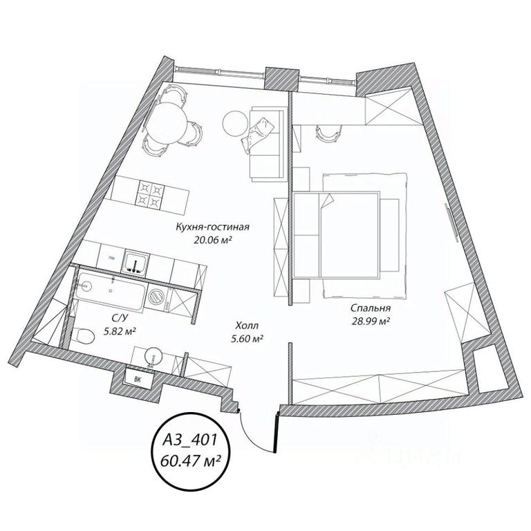 1-BD Apartment Sale, 60.5平方米 at Klubny dom Rublevo, 5th Myakininskaya Street, 20, Moscow, Russia #1 1-BD Apartment Sale, 60.5平方米 at Klubny dom Rublevo, 5th Myakininskaya Street, 20, Moscow, Russia #1