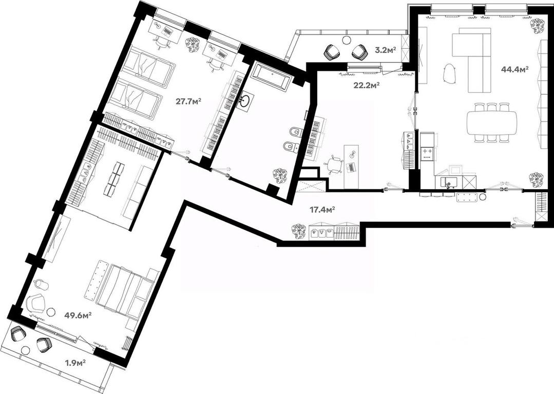 3-BD Apartment Sale, 182.2平方米 at River House (River Khaus), Sovetskaya ulitsa, 60, Schyolkovo, Moscow Region, Russia #1