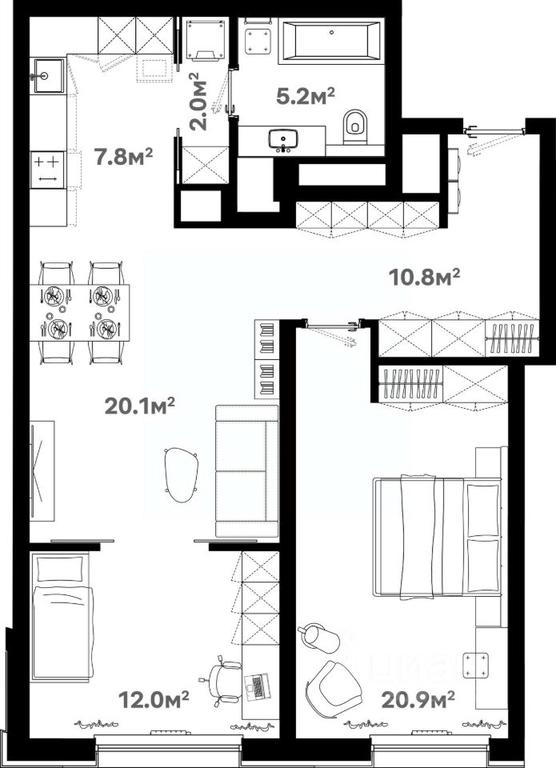 1-BD Apartment Sale, 80.8 sq. m. at River House (River Khaus), Sovetskaya ulitsa, 60, Schyolkovo, Moscow Region, Russia #1 1-BD Apartment Sale, 80.8 sq. m. at River House (River Khaus), Sovetskaya ulitsa, 60, Schyolkovo, Moscow Region, Russia #1