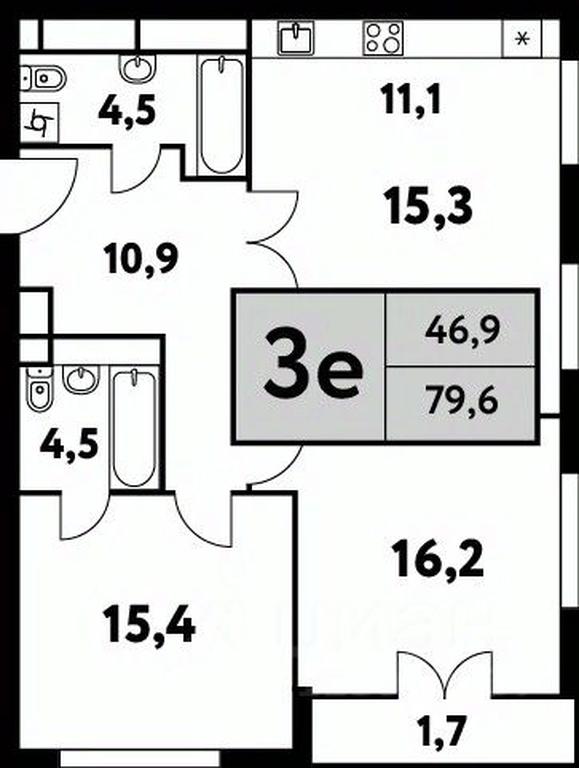 2-BD Apartment Sale, 79.6平方米 at Festival park-2, Festivalnaya Street, Moscow, Russia #1 2-BD Apartment Sale, 79.6平方米 at Festival park-2, Festivalnaya Street, Moscow, Russia #1