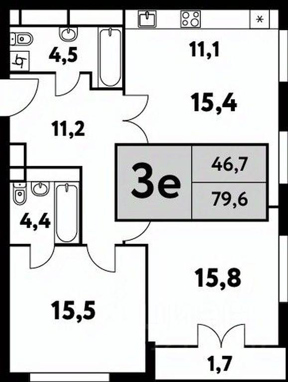 2-BD Apartment Sale, 79.6 sq. m. at Festival park-2, Festivalnaya Street, Moscow, Russia #1 2-BD Apartment Sale, 79.6 sq. m. at Festival park-2, Festivalnaya Street, Moscow, Russia #1