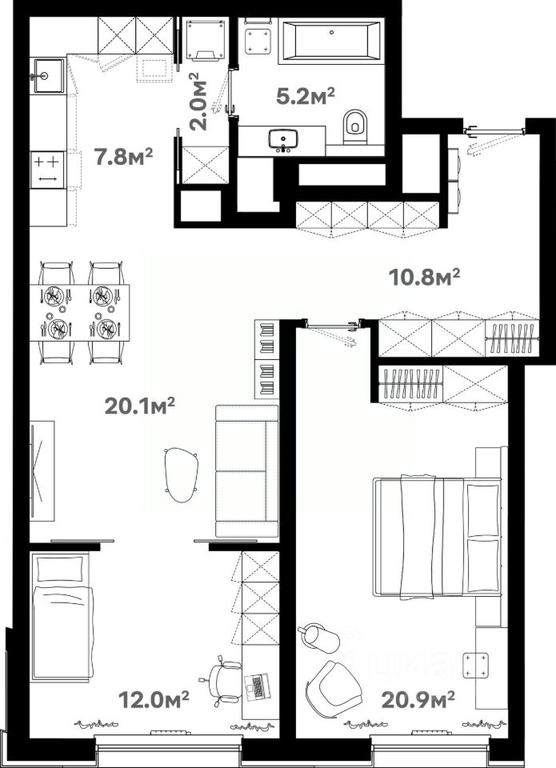1-BD Apartment Sale, 80.5 sq. m. at River House (River Khaus), Sovetskaya ulitsa, 60, Schyolkovo, Moscow Region, Russia #1 1-BD Apartment Sale, 80.5 sq. m. at River House (River Khaus), Sovetskaya ulitsa, 60, Schyolkovo, Moscow Region, Russia #1