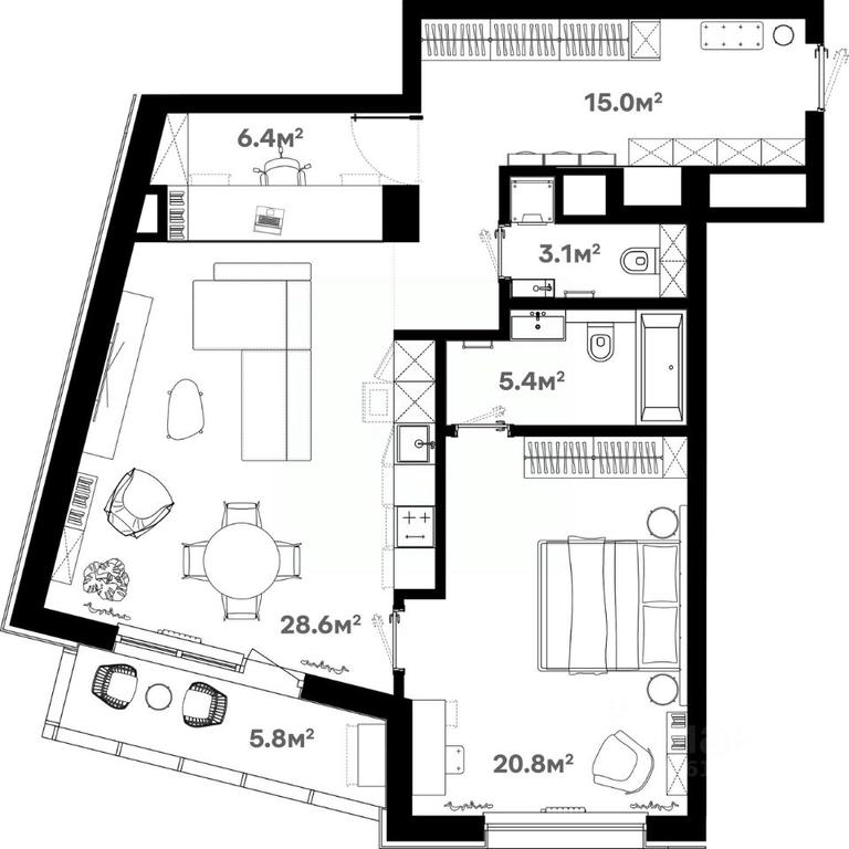 1-BD Apartment Sale, 85.8 sq. m. at River House (River Khaus), Sovetskaya ulitsa, 60, Schyolkovo, Moscow Region, Russia #1 1-BD Apartment Sale, 85.8 sq. m. at River House (River Khaus), Sovetskaya ulitsa, 60, Schyolkovo, Moscow Region, Russia #1