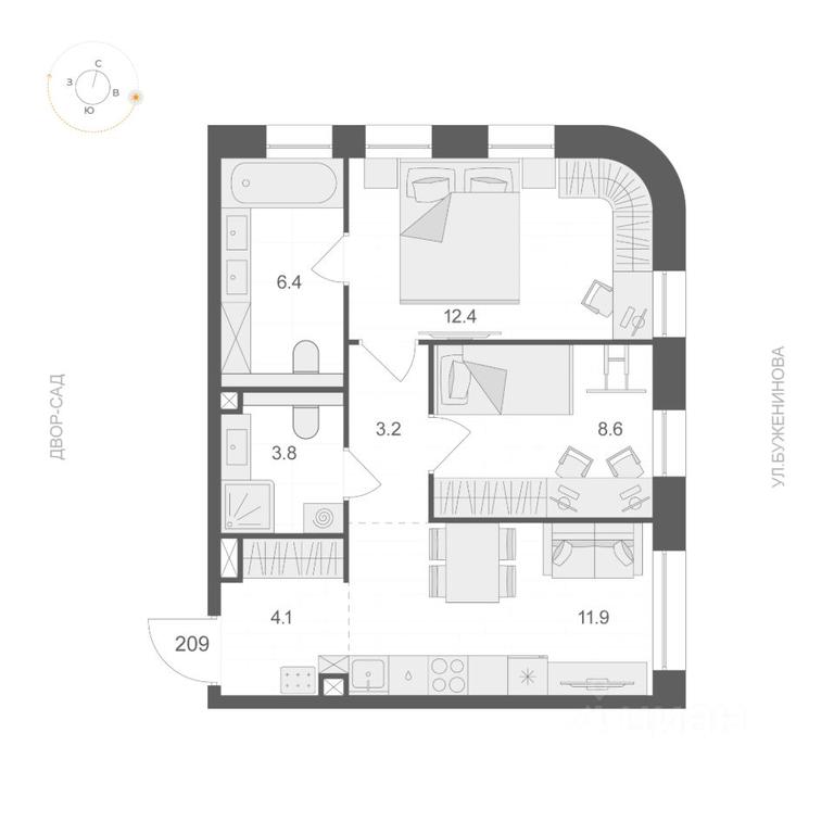 1-BD Apartment Sale, 50.4 sq. m. at ARTEL (Artel), Elektrozavodskaya Street, Moscow, Russia #1 1-BD Apartment Sale, 50.4 sq. m. at ARTEL (Artel), Elektrozavodskaya Street, Moscow, Russia #1
