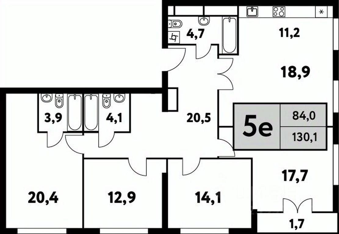 4-BD Apartment Sale, 130.1平方米 at Festival park-2, Festivalnaya Street, Moscow, Russia #1 4-BD Apartment Sale, 130.1平方米 at Festival park-2, Festivalnaya Street, Moscow, Russia #1