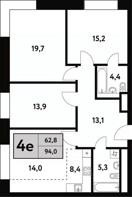 3-BD Apartment Sale, 94平方米 at Festival park-2, Festivalnaya Street, Moscow, Russia #1 3-BD Apartment Sale, 94平方米 at Festival park-2, Festivalnaya Street, Moscow, Russia #1
