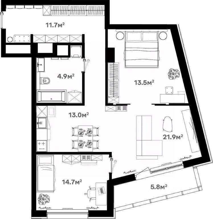 2-BD Apartment Sale, 86.6 sq. m. at River House (River Khaus), Sovetskaya ulitsa, 60, Schyolkovo, Moscow Region, Russia #1 2-BD Apartment Sale, 86.6 sq. m. at River House (River Khaus), Sovetskaya ulitsa, 60, Schyolkovo, Moscow Region, Russia #1