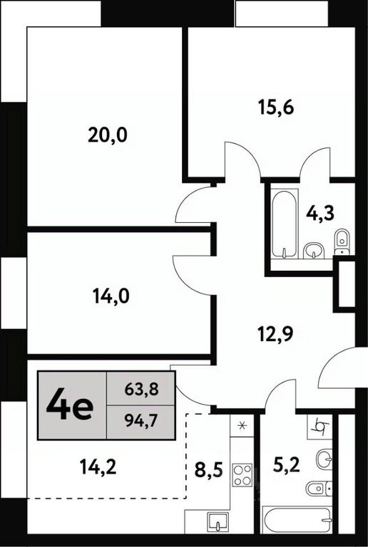 3-BD Apartment Sale, 94.7 sq. m. at Festival park-2, Festivalnaya Street, Moscow, Russia #1 3-BD Apartment Sale, 94.7 sq. m. at Festival park-2, Festivalnaya Street, Moscow, Russia #1