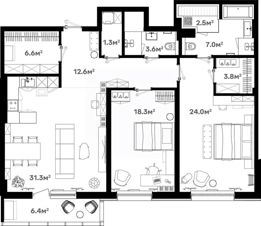 2-BD Apartment Sale, 116.8 sq. m. at River House (River Khaus), Sovetskaya ulitsa, 60, Schyolkovo, Moscow Region, Russia #1 2-BD Apartment Sale, 116.8 sq. m. at River House (River Khaus), Sovetskaya ulitsa, 60, Schyolkovo, Moscow Region, Russia #1
