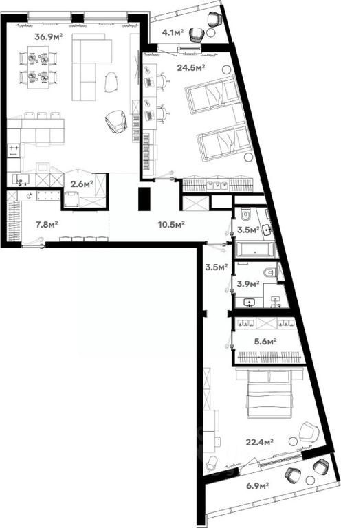 2-BD Apartment Sale, 131.8平方米 at River House (River Khaus), Sovetskaya ulitsa, 60, Schyolkovo, Moscow Region, Russia #1