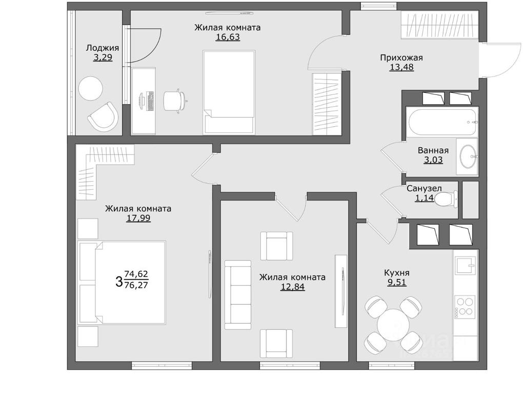 2-BD Apartment Sale, 76.27 sq. m. at Klever, Gorzhovitskaya ulitsa, Khotkovo, Sergiyevo-Posadskiy Urban District, Moscow Region, Russia #1 2-BD Apartment Sale, 76.27 sq. m. at Klever, Gorzhovitskaya ulitsa, Khotkovo, Sergiyevo-Posadskiy Urban District, Moscow Region, Russia #1