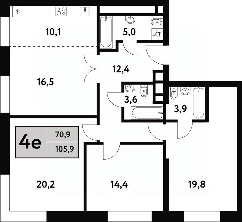 3-BD Apartment Sale, 105.9平方米 at Festival park-2, Festivalnaya Street, Moscow, Russia #1 3-BD Apartment Sale, 105.9平方米 at Festival park-2, Festivalnaya Street, Moscow, Russia #1