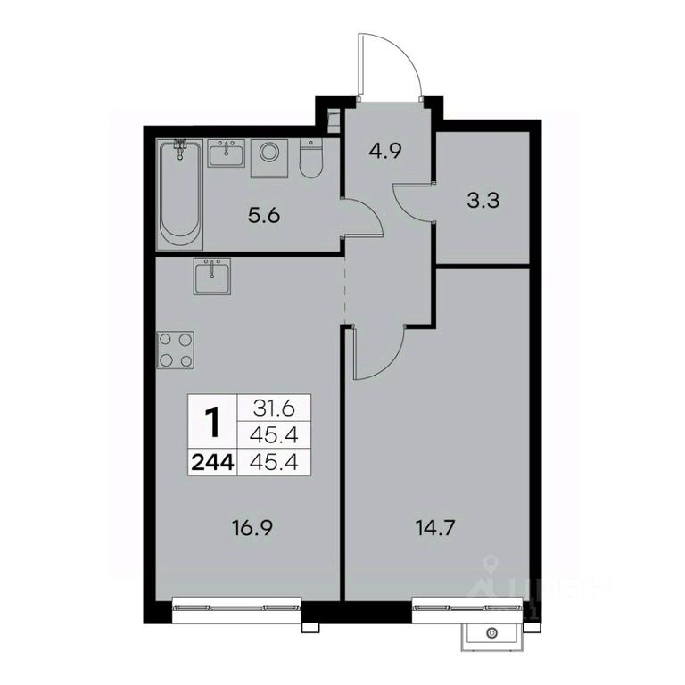 Apartment Sale, 45.4 sq. m. at Kurkino 15, Kurkinskoye Highway, 15, Moscow, Russia #2
