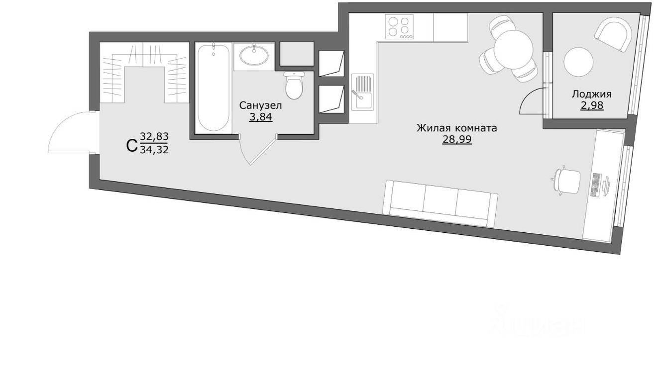 Apartment Sale, 34.32平方米 at Klever, Gorzhovitskaya ulitsa, Khotkovo, Sergiyevo-Posadskiy Urban District, Moscow Region, Russia #1 Apartment Sale, 34.32平方米 at Klever, Gorzhovitskaya ulitsa, Khotkovo, Sergiyevo-Posadskiy Urban District, Moscow Region, Russia #1