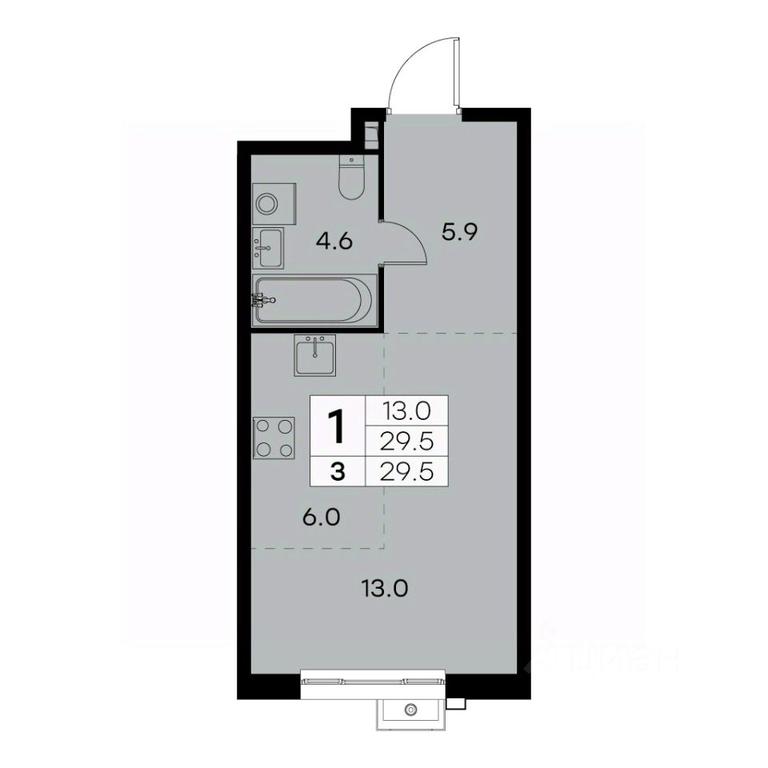 Apartment Sale, 29.5 sq. m. at Kurkino 15, Kurkinskoye Highway, 15, Moscow, Russia #1