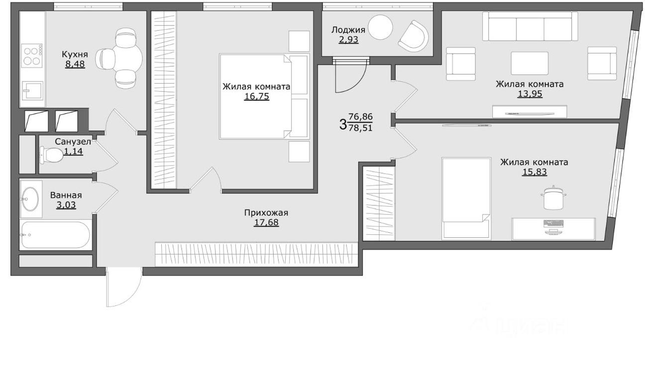 2-BD Apartment Sale, 78.51 sq. m. at Klever, Gorzhovitskaya ulitsa, Khotkovo, Sergiyevo-Posadskiy Urban District, Moscow Region, Russia #1 2-BD Apartment Sale, 78.51 sq. m. at Klever, Gorzhovitskaya ulitsa, Khotkovo, Sergiyevo-Posadskiy Urban District, Moscow Region, Russia #1
