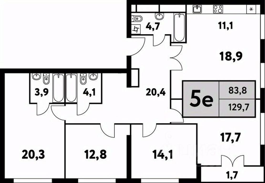 4-BD Apartment Sale, 129.7 sq. m. at Festival park-2, Festivalnaya Street, Moscow, Russia #1 4-BD Apartment Sale, 129.7 sq. m. at Festival park-2, Festivalnaya Street, Moscow, Russia #1