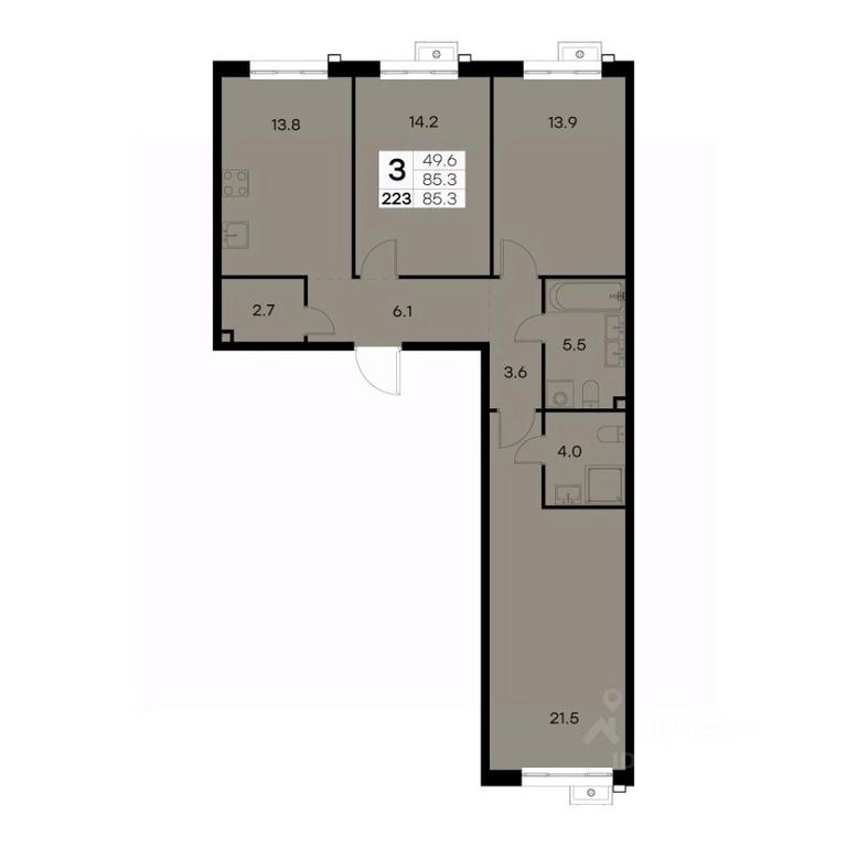 2-BD Apartment Sale, 85.3 sq. m. at Kurkino 15, Kurkinskoye Highway, 15, Moscow, Russia #2 2-BD Apartment Sale, 85.3 sq. m. at Kurkino 15, Kurkinskoye Highway, 15, Moscow, Russia #2