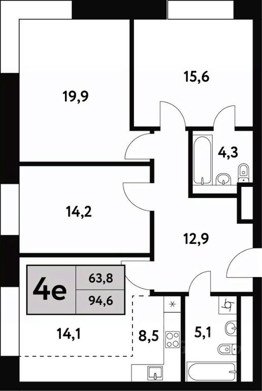 3-BD Apartment Sale, 94.6平方米 at Festival park-2, Festivalnaya Street, Moscow, Russia #1 3-BD Apartment Sale, 94.6平方米 at Festival park-2, Festivalnaya Street, Moscow, Russia #1