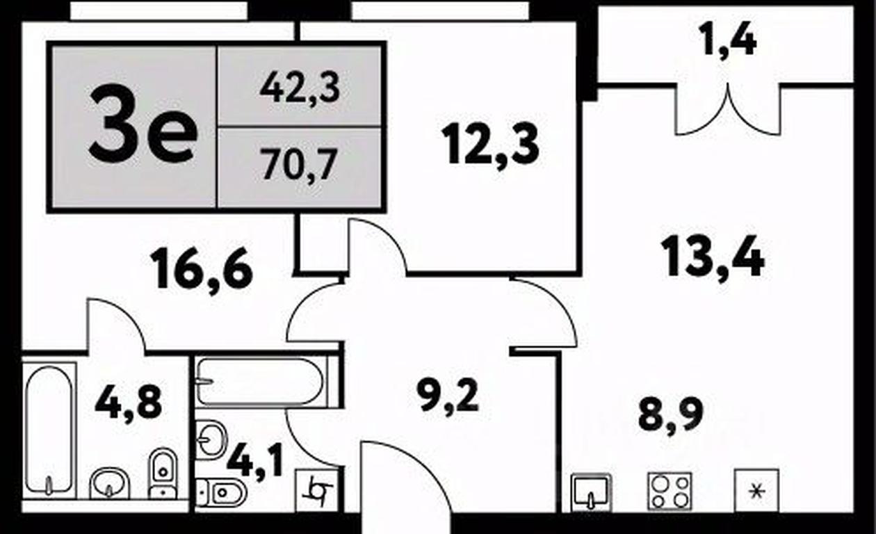 2-BD Apartment Sale, 70.7 sq. m. at Festival park-2, Festivalnaya Street, Moscow, Russia #1 2-BD Apartment Sale, 70.7 sq. m. at Festival park-2, Festivalnaya Street, Moscow, Russia #1