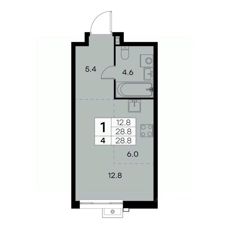 Apartment Sale, 28.8 sq. m. at Kurkino 15, Kurkinskoye Highway, 15, Moscow, Russia #1