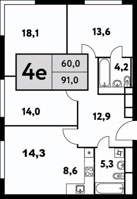 3-BD Apartment Sale, 91平方米 at Festival park-2, Festivalnaya Street, Moscow, Russia #1 3-BD Apartment Sale, 91平方米 at Festival park-2, Festivalnaya Street, Moscow, Russia #1