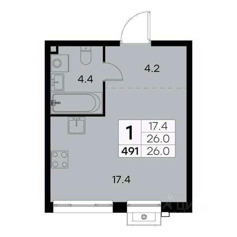 Apartment Sale, 26平方米 at Kurkino 15, Kurkinskoye Highway, 15, Moscow, Russia #2