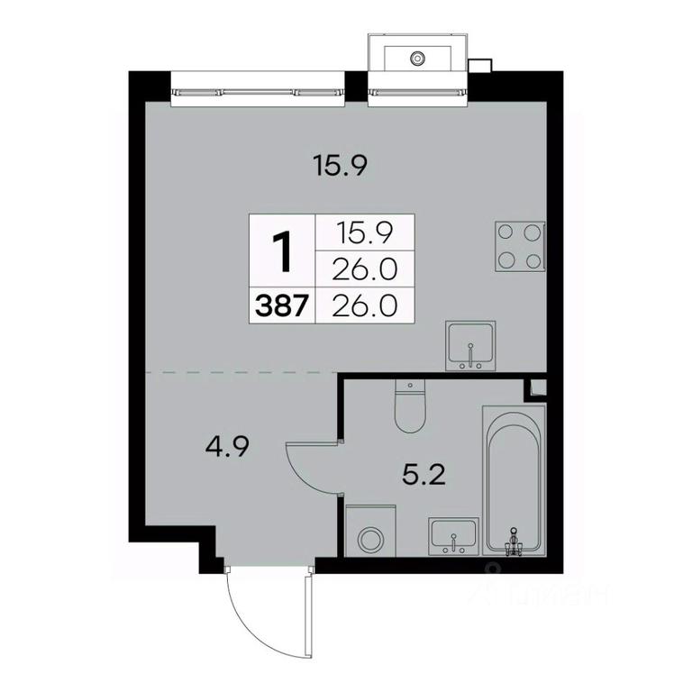 Apartment Sale, 26平方米 at Kurkino 15, Kurkinskoye Highway, 15, Moscow, Russia #1