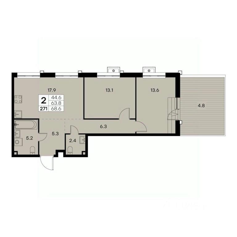 1-BD Apartment Sale, 68.6 sq. m. at Kurkino 15, Kurkinskoye Highway, 15, Moscow, Russia #1 1-BD Apartment Sale, 68.6 sq. m. at Kurkino 15, Kurkinskoye Highway, 15, Moscow, Russia #1