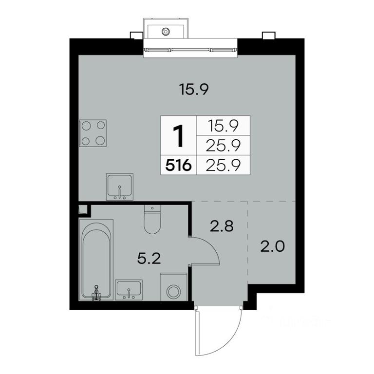Apartment Sale, 25.9 sq. m. at Kurkino 15, Kurkinskoye Highway, 15, Moscow, Russia #2