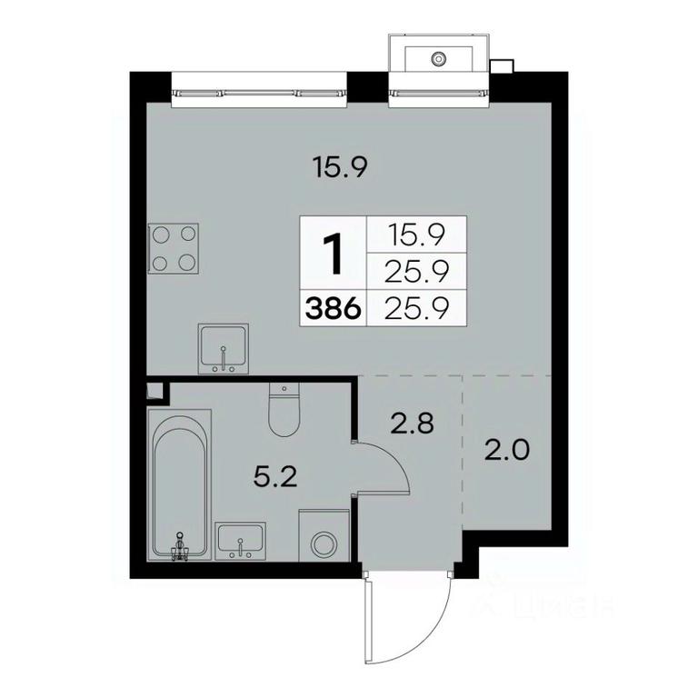 Apartment Sale, 25.9 sq. m. at Kurkino 15, Kurkinskoye Highway, 15, Moscow, Russia #1