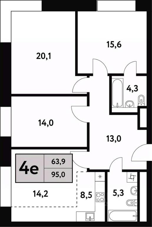 3-BD Apartment Sale, 95 sq. m. at Festival park-2, Festivalnaya Street, Moscow, Russia #1 3-BD Apartment Sale, 95 sq. m. at Festival park-2, Festivalnaya Street, Moscow, Russia #1