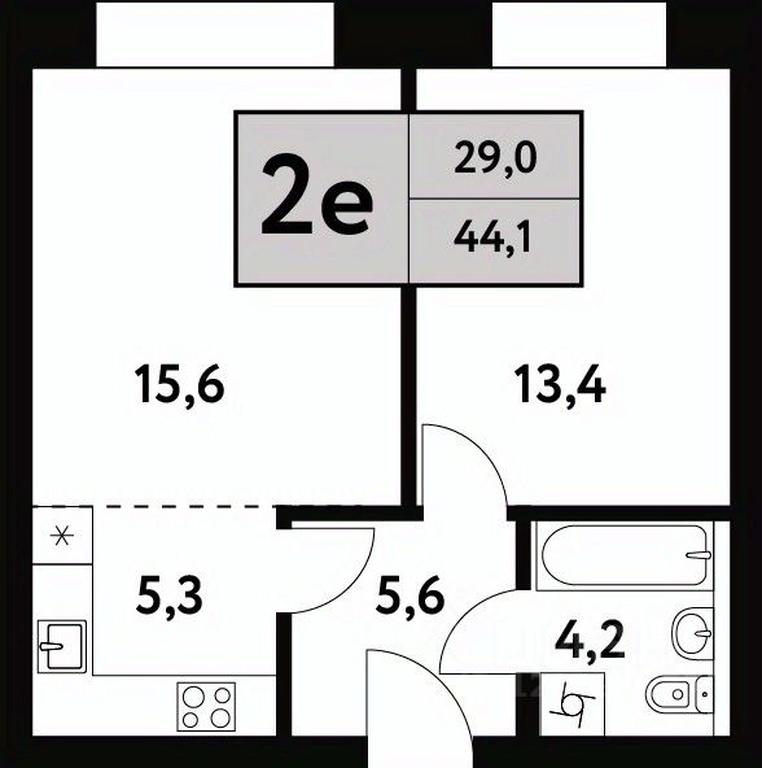 1-BD Apartment Sale, 44.1平方米 at Festival park-2, Festivalnaya Street, Moscow, Russia #1 1-BD Apartment Sale, 44.1平方米 at Festival park-2, Festivalnaya Street, Moscow, Russia #1