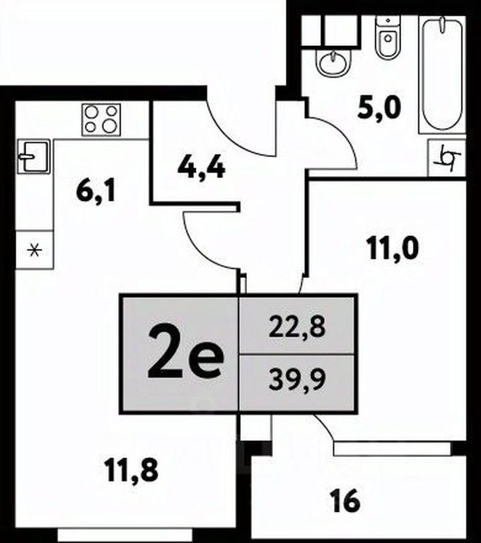 1-BD Apartment Sale, 39.9 sq. m. at Festival park-2, Festivalnaya Street, Moscow, Russia #1