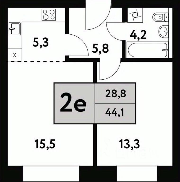 1-BD Apartment Sale, 44.1 sq. m. at Festival park-2, Festivalnaya Street, Moscow, Russia #1 1-BD Apartment Sale, 44.1 sq. m. at Festival park-2, Festivalnaya Street, Moscow, Russia #1