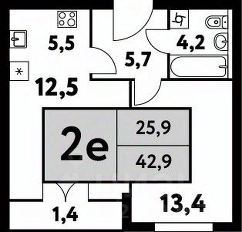 1-BD Apartment Sale, 42.7平方米 at Festival park-2, Festivalnaya Street, Moscow, Russia #1 1-BD Apartment Sale, 42.7平方米 at Festival park-2, Festivalnaya Street, Moscow, Russia #1