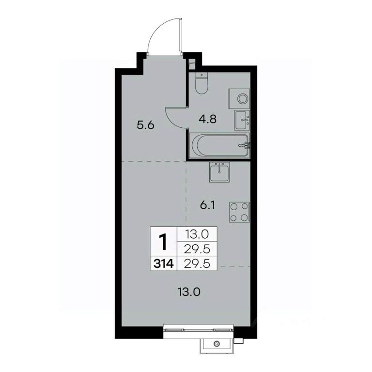 Apartment Sale, 29.5 sq. m. at Kurkino 15, Kurkinskoye Highway, 15, Moscow, Russia #2